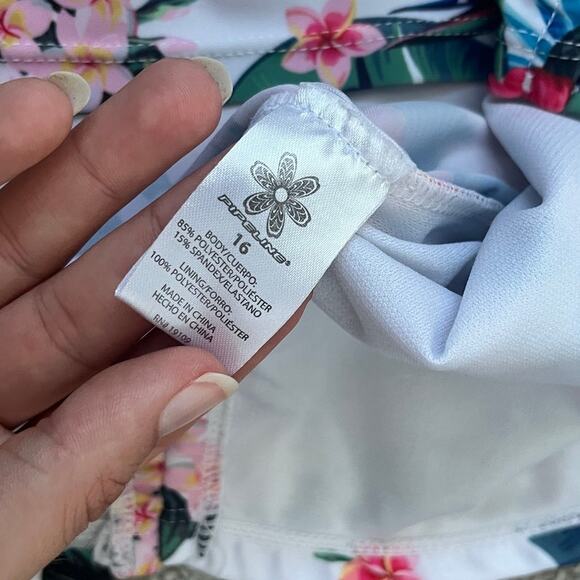 Pipeline Floral Rashguard Swim Shirt Stretchy UPF Pool Beach Girls Size 16 - Picture 6 of 9